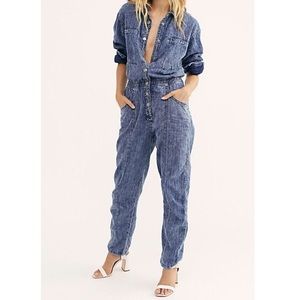 NWOT Free People Ari Denim Jumpsuit Coveralls